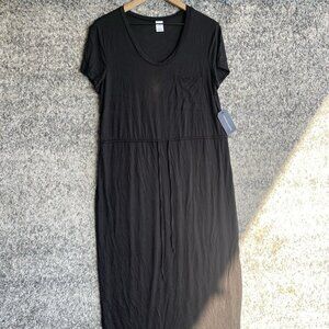 New Melrose & Market Women's Medium Short‎ Sleeve Black Knit Shirt Dress